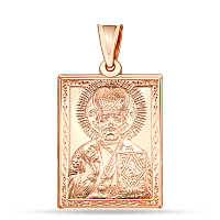 Золотой подвес иконка Святой Николай Чудотворец 100405