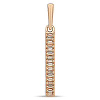 Кулон золотой палочка с россыпью фианитов 035917
