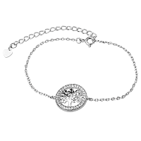 Серебряный браслет на руку Дерево Жизни с белыми фианитами 925 пробы 039713