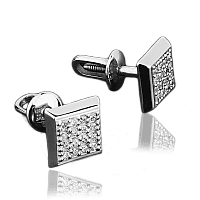 Серьги из белого золота с бриллиантами 023098