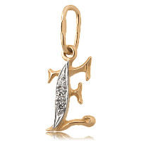 Золотой подвес буква Е 62302