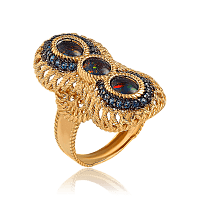 Золотое кольцо массивное с опалом Семирамида 034142