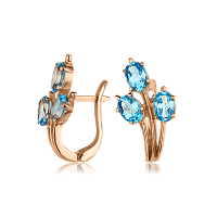 Золотые серьги с топазом 529806