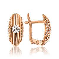Золоті сережки з фіанітами у вишуканому дизайні 035510