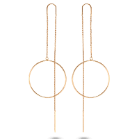 Золотые серьги-цепочки с кольцом Молли 031753