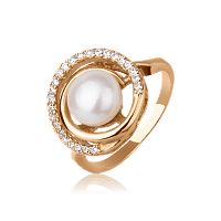 Золотое кольцо с жемчугом 3120926