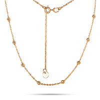 Золотая цепочка с бусинами с алмазной гранью 036571