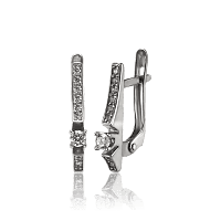 Сережки из белого золота с фианитами 034606