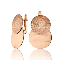 Золотые серьги Круги текстурные 033365