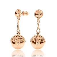 Золотые серьги с шариками Вселенная 031691