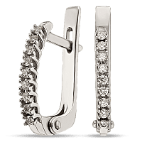 Сережки из белого золота с дорожкой бриллиантов 035176