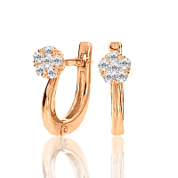 Серьги из красного золота с камнями 032038