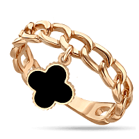 Золотое кольцо с подвеской Клевер 038324