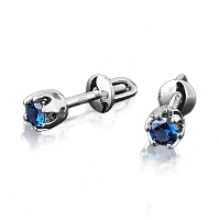 Серьги из белого золота с сапфирами 2117.0/1