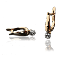 Серьги из красного золота с бриллиантами 023115