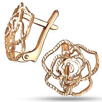 Золотые серьги Роза 400191