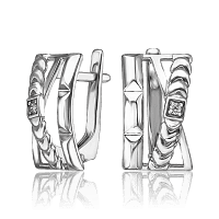 Серебряные серьги с фианитом 035003