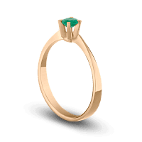 Золотое кольцо из красного золота с изумрудом 025344