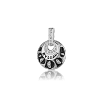 Серебряная подвеска с фианитами и эмалью 027946