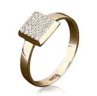 Кольцо из красного золота с бриллиантами 1008