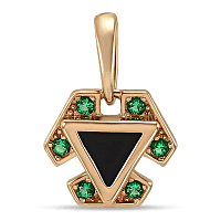 Золотой подвес с агатом и нанокристаллами 030044