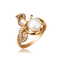 Золотое кольцо с жемчугом 311902