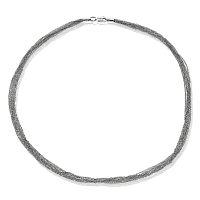 Серебряное колье из тонких цепочек 034942