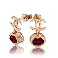 Золотые серьги гвоздики Поцелуй 033741