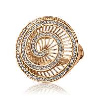 Золотое кольцо с фианитами 028055