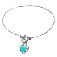 Нежный серебряный браслет Сердце с эмалью и надписью 925 пробы 039757