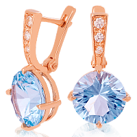 Золотые серьги с топазом 023478