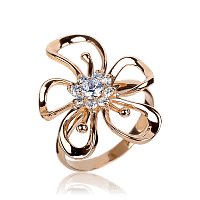 Золотое кольцо с цирконием 358309