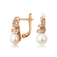 Золотые серьги с жемчугом 512232