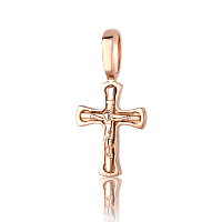 Золотой крест без вставок из красного золота 025394
