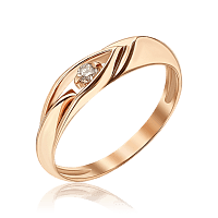 Золотое кольцо женское с бриллиантом 036857