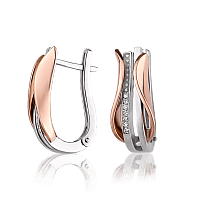 Золотые серьги с бриллиантами 025386