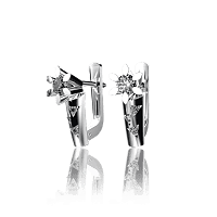 Золотые серьги с бриллиантами 030420