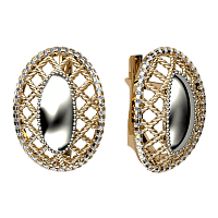 Золотые серьги с цирконием 420963