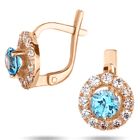 Золотые серьги с топазом 567726