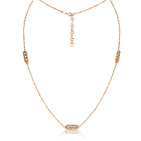 Золотое колье на шею с камнями 036213