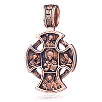 Православный золотой крест с чернением 024640
