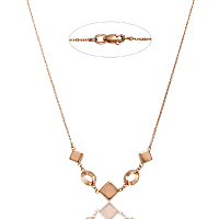 Золотое колье Геометрия без камней 030113