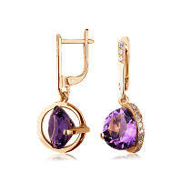 Золотые серьги с аметистом 539144
