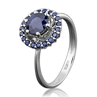 Кольцо из белого золота с сапфирами 1078/1