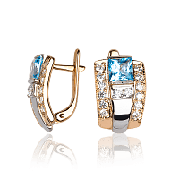 Серьги из красного и белого золота с топазом Стефани 033540