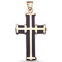 Декоративний натільний хрестик з каучуком 940010