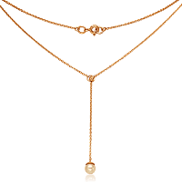 Золотое колье с жемчужной подвеской 033425