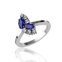 Золотое кольцо с сапфирами и бриллиантами 030321