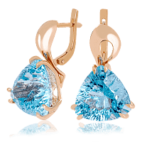 Золотые серьги с топазом 023550