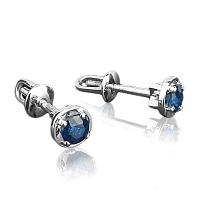 Серьги из белого золота с сапфиром 2050.0/1
